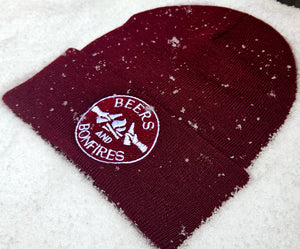 Beers and Bonfires Maroon Winter Toque