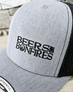 Grey/Black "Text Style" Mesh Snapback Hat