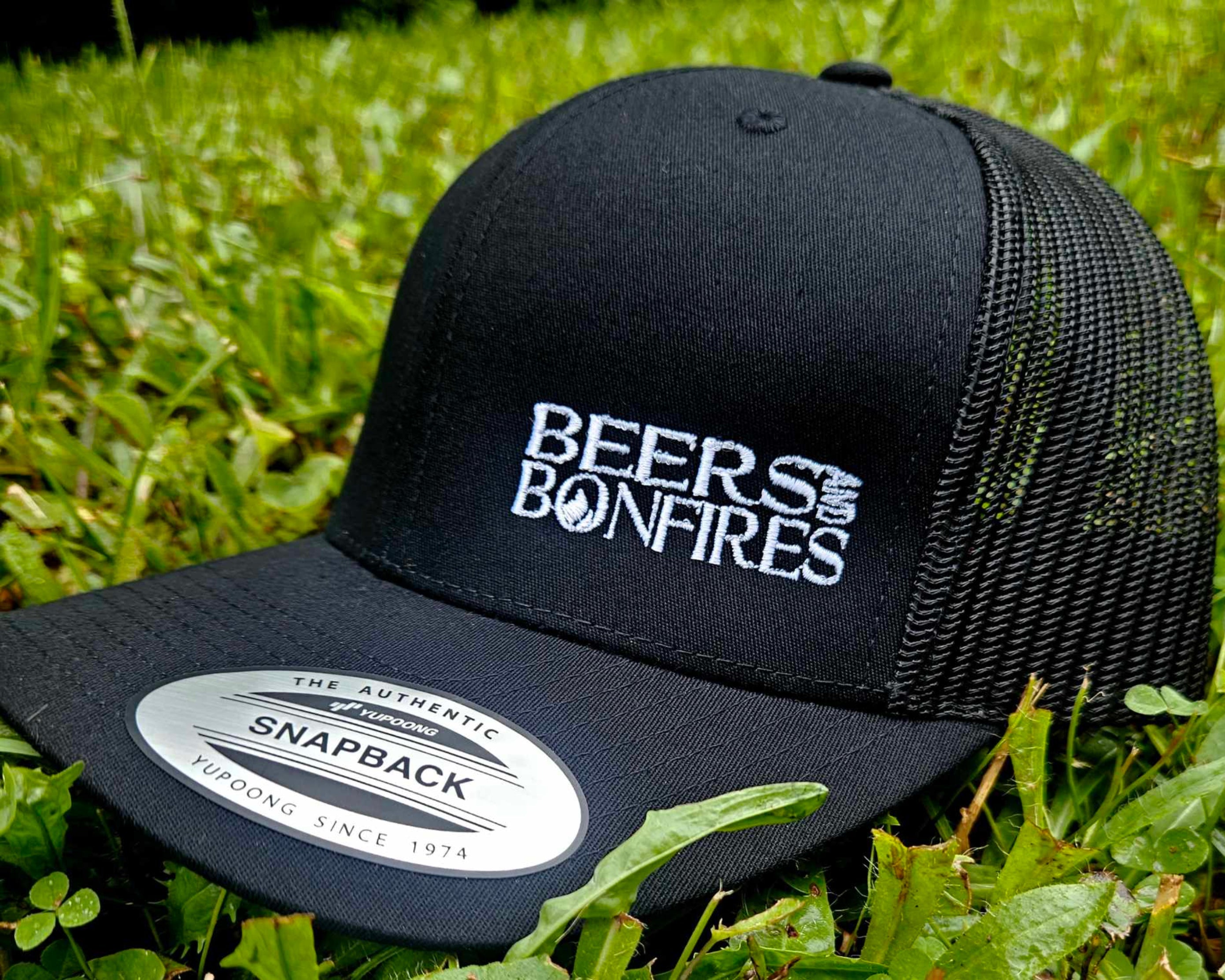 Black "Text Style" Mesh Snapback Hat