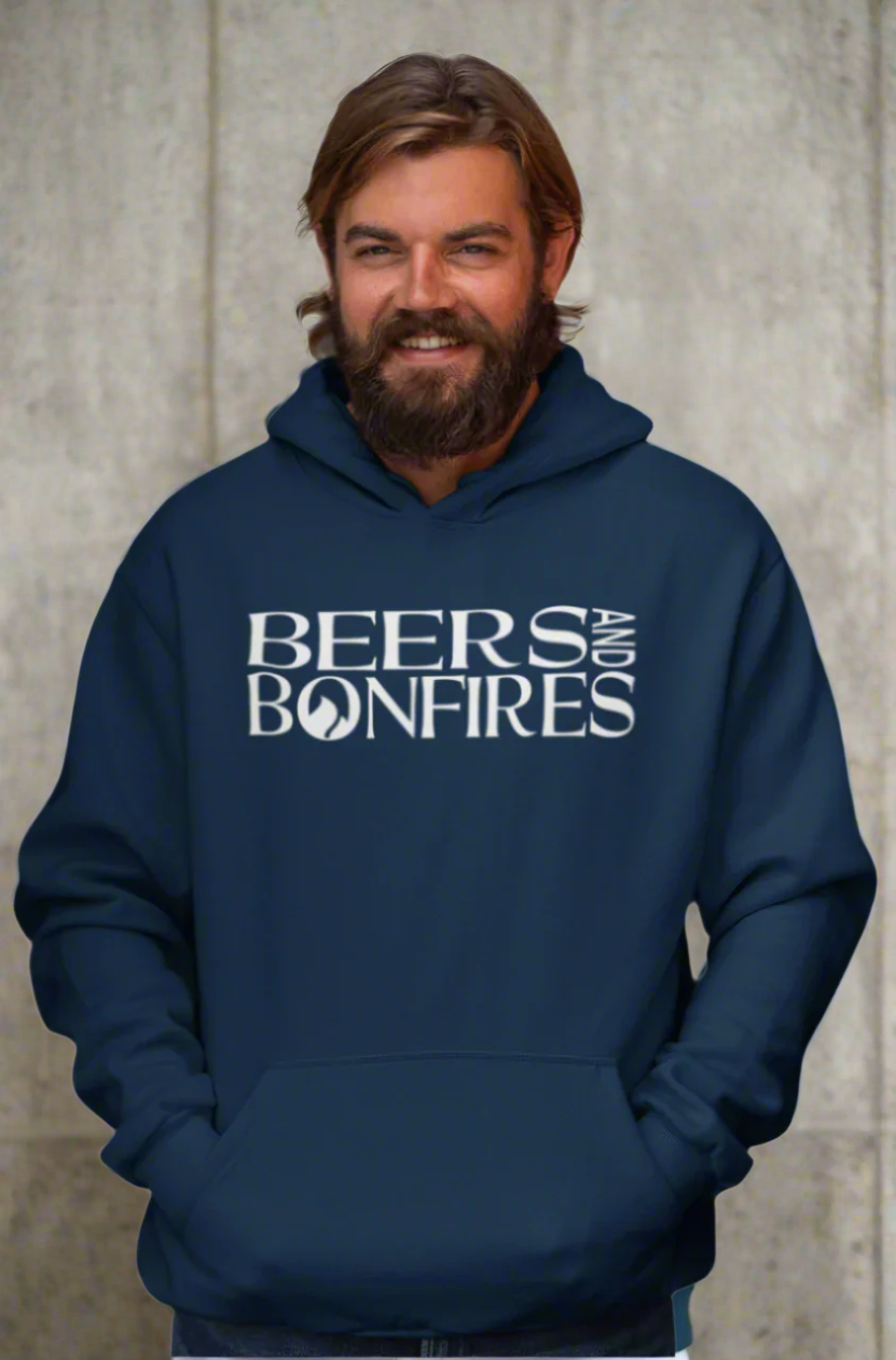 Navy Beers Text Style Hoodie