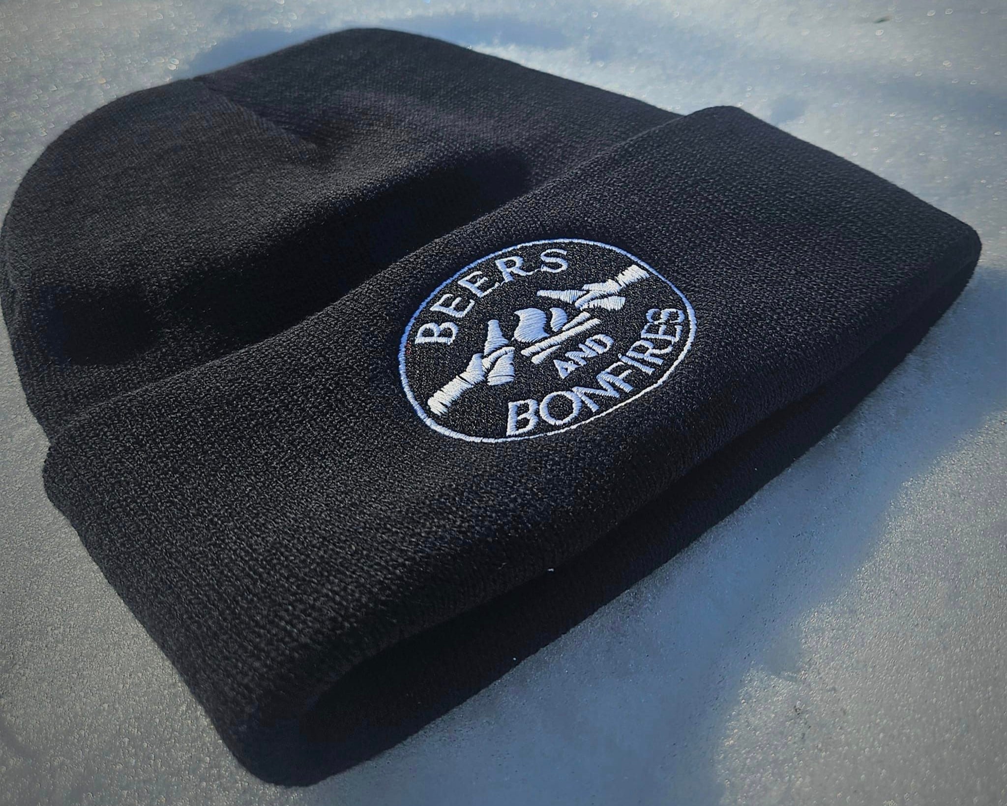 Beers and Bonfires Black Winter Toque