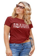 Load image into Gallery viewer, Beers and Bonfires &quot;Text Style&quot; Tees
